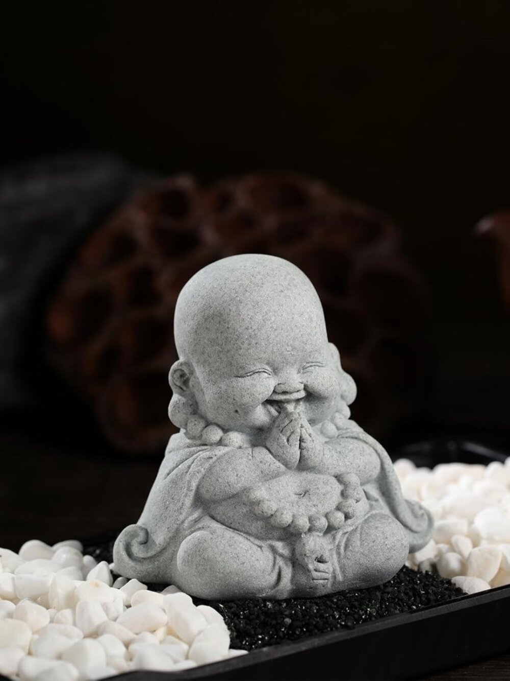 Minimalist Sandstone Prayer Buddha Statue - Picture 3 of 6